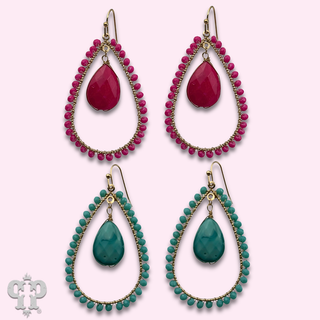 Double teardrop charm earring