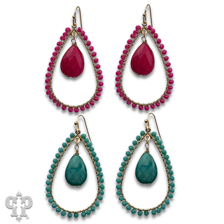 Double teardrop charm earring