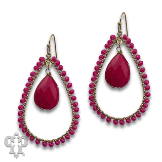 Double teardrop charm earring