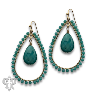 Double teardrop charm earring