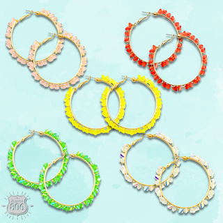 Crystal chip hoop earring, last call
