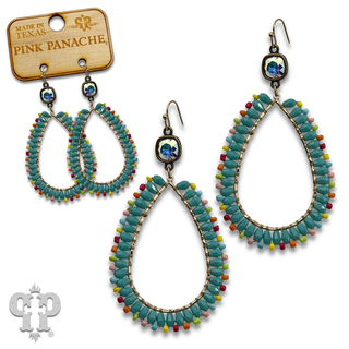 Wire wrapped teardrop bead earring with crystals from Swarovski®- LC