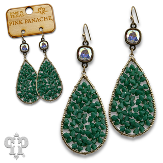Woven bead teardrop earring with crystals from Swarovski®- LC