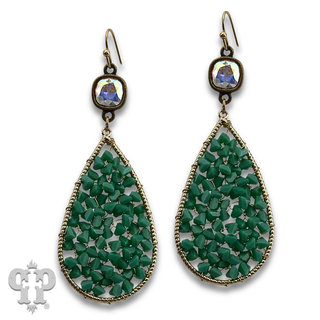 Woven bead teardrop earring with crystals from Swarovski®- LC