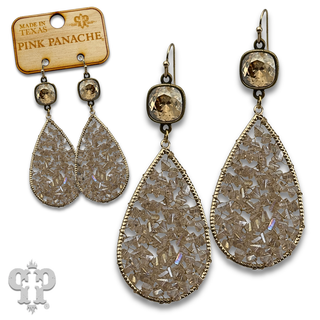 Woven bead teardrop earring with crystals from Swarovski®- LC