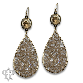 Woven bead teardrop earring with crystals from Swarovski®- LC