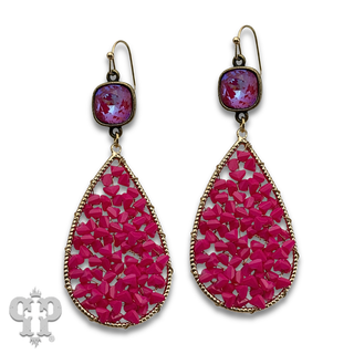 Woven bead teardrop earring with crystals from Swarovski®- LC
