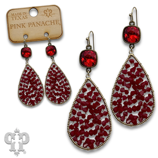 Woven bead teardrop earring with crystals from Swarovski®- LC