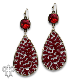 Woven bead teardrop earring with crystals from Swarovski®- LC