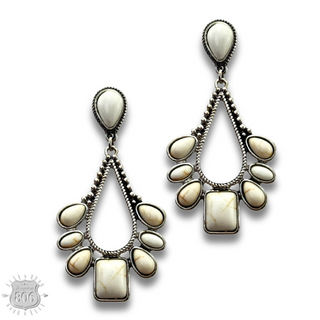 Decorative stone chandelier earring