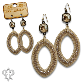 Woven pointed oval earring with crystals from Swarovski®