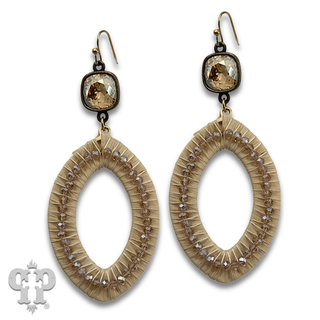 Woven pointed oval earring with crystals from Swarovski®