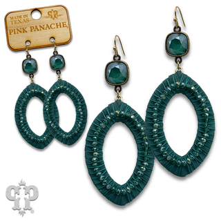 Woven pointed oval earring with crystals from Swarovski®