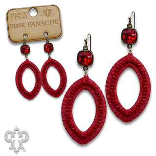 Woven pointed oval earring with crystals from Swarovski®