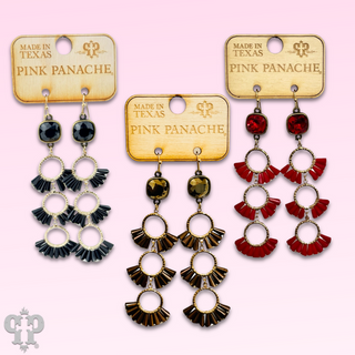 Triple fluted bead earring, Austrian crystal