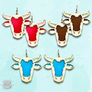 Acrylic steer head earring, last call