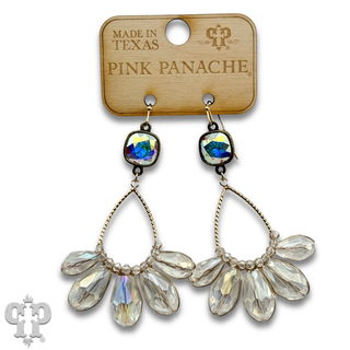 Iridescent finish crystal teardrop earring, Austrian crystal