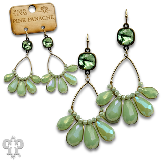 Iridescent finish crystal teardrop earring, Austrian crystal
