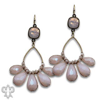 Iridescent finish crystal teardrop earring, Austrian crystal