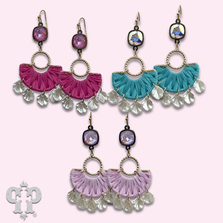 Shell look charm and half circle earring with crystals from Swarovski®- LC