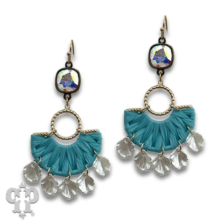 Shell look charm and half circle earring with crystals from Swarovski®- LC