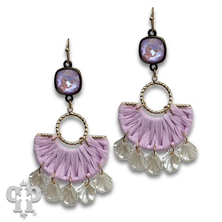 Shell look charm and half circle earring with crystals from Swarovski®- LC