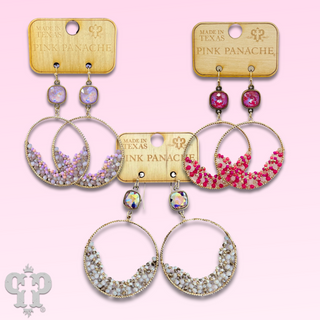 Seed bead cluster earring with Austrian crystal