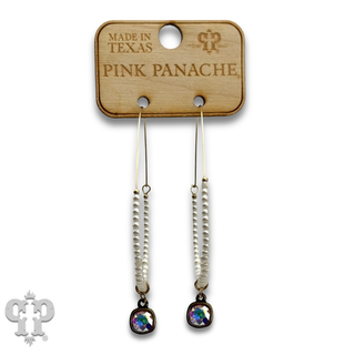 Tiny bead hoop earring with crystals from Swarovski®