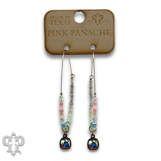 Tiny bead hoop earring with crystals from Swarovski®