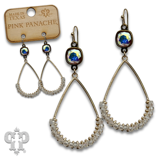 Bead wrapped teardrop earring with crystals from Swarovski®- LC