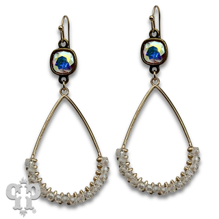 Bead wrapped teardrop earring with crystals from Swarovski®- LC