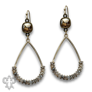 Bead wrapped teardrop earring with crystals from Swarovski®- LC
