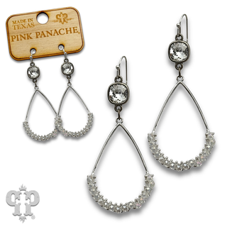 Bead wrapped teardrop earring with crystals from Swarovski®- LC