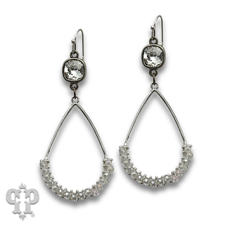 Bead wrapped teardrop earring with crystals from Swarovski®- LC