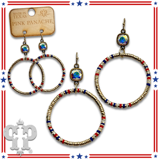 Disc bead circle earring with Austrian crystal - LC