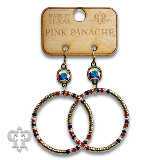Disc bead circle earring with Austrian crystal - LC