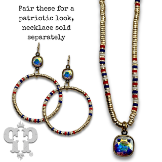 Disc bead circle earring with Austrian crystal - LC