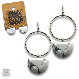 Stone half circle earring, last call