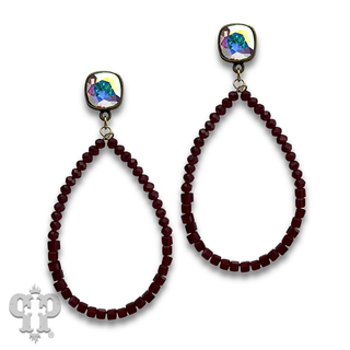 Round and square bead earring with crystals from Swarovski®- LC