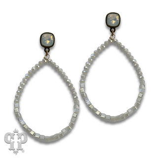 Round and square bead earring with crystals from Swarovski®- LC