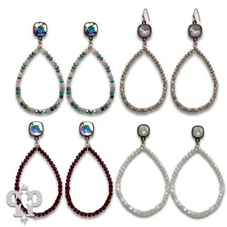 Round and square bead earring with crystals from Swarovski®- LC