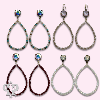 Round and square bead earring with crystals from Swarovski®- LC