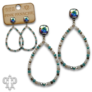 Round and square bead earring with crystals from Swarovski®- LC
