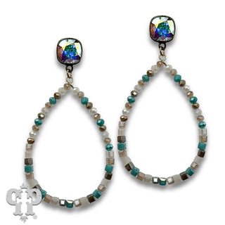 Round and square bead earring with crystals from Swarovski®- LC