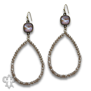 Round and square bead earring with crystals from Swarovski®- LC