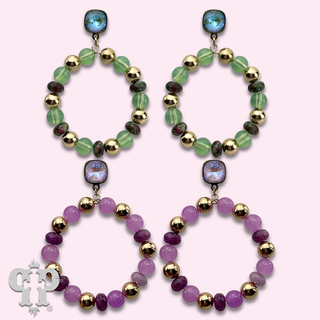 Round bead circle shape earring with crystals from Swarovski®- LC