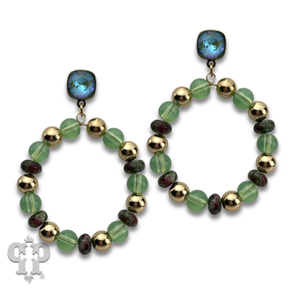 Round bead circle shape earring with crystals from Swarovski®- LC