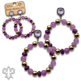 Round bead circle shape earring with crystals from Swarovski®- LC