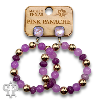 Round bead circle shape earring with crystals from Swarovski®- LC