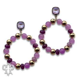 Round bead circle shape earring with crystals from Swarovski®- LC